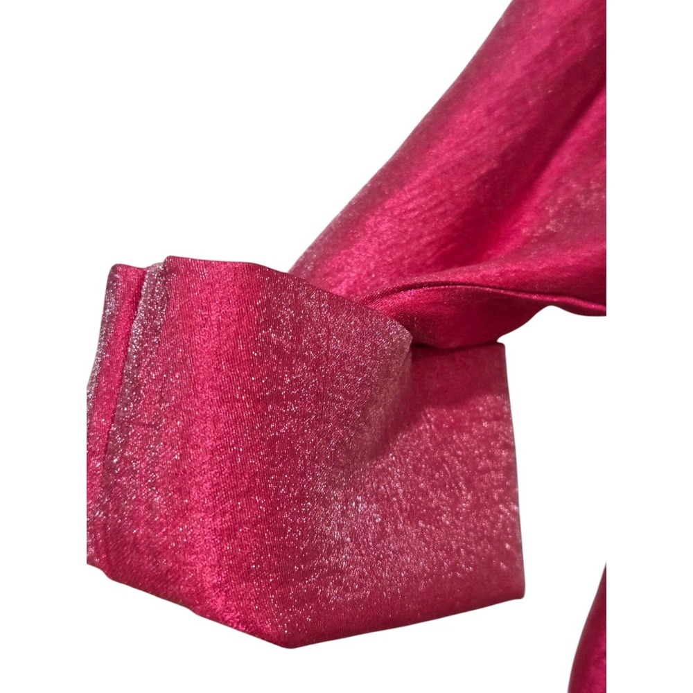 Damee Womens Size L Jacket Hot Pink Shimmer Artsy Button Up wired Collar Swing - Picture 3 of 12